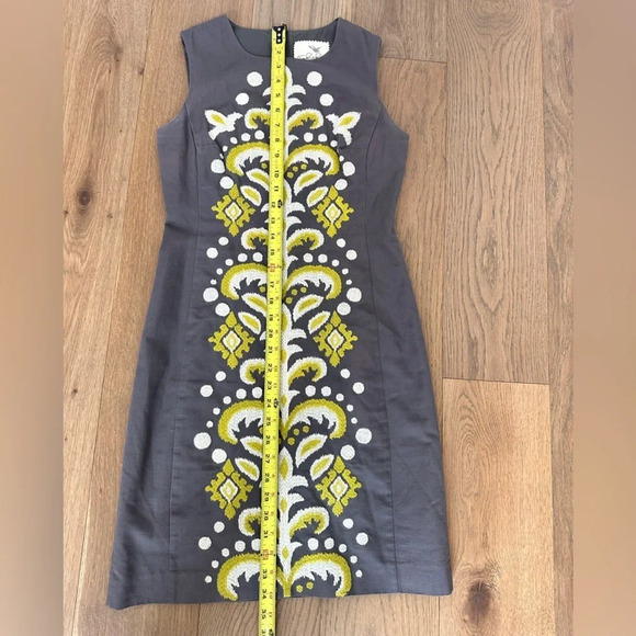 Anthropologie Tabitha Embroidered‎ Shift Dress Gray Size 2 - Picture 10 of 10